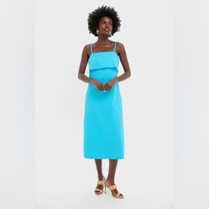 Hyacinth House Aqua Linen Azura Midi Dress Column Silhouette Bohemian XS NEW
